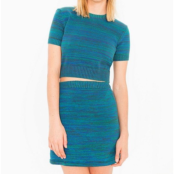 American Apparel Dresses & Skirts - American Apparel knitted crop sweater & skirt set